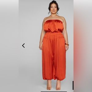 Strapless Satin Jumpsuit